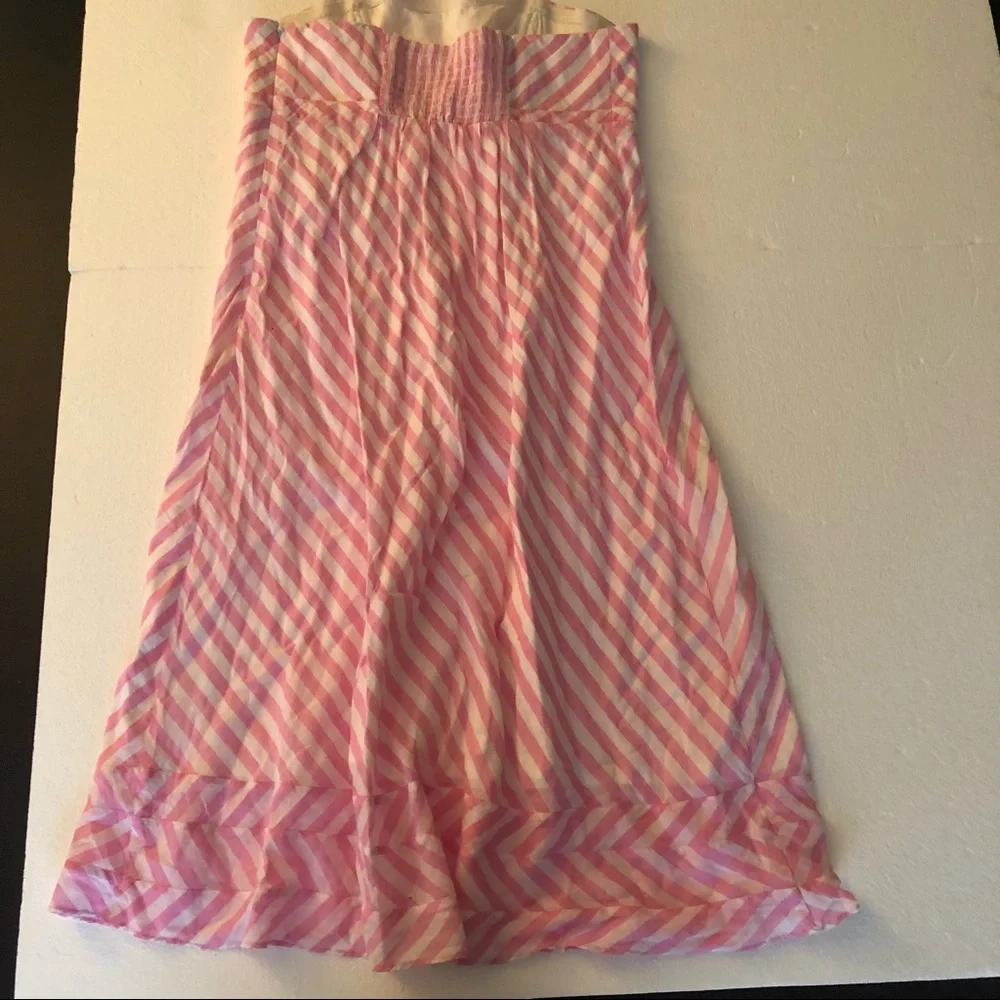 Lilly Pulitzer white pink striped strapless dress - Picture 4 of 9